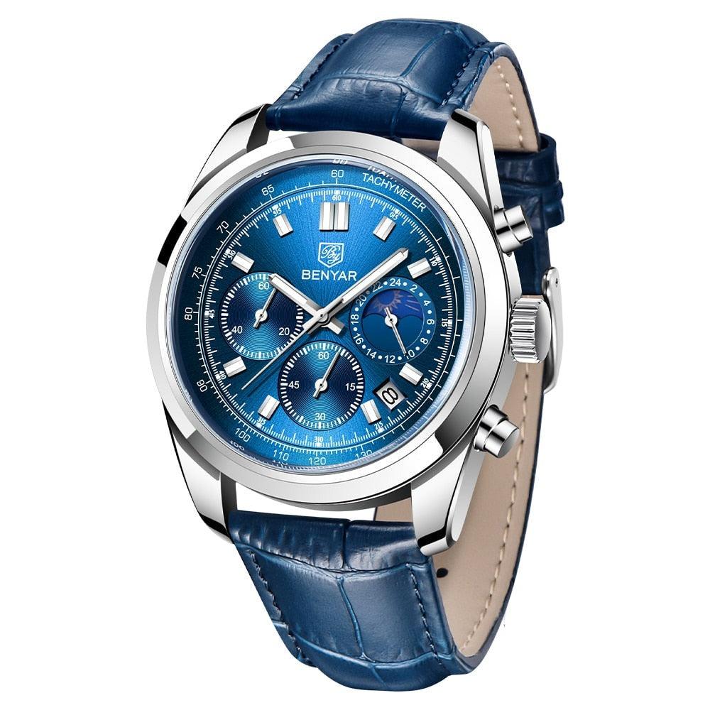 Relógio Masculino Cronógrafo Pulseira de Couro Quartzo Trionfo - vista 3