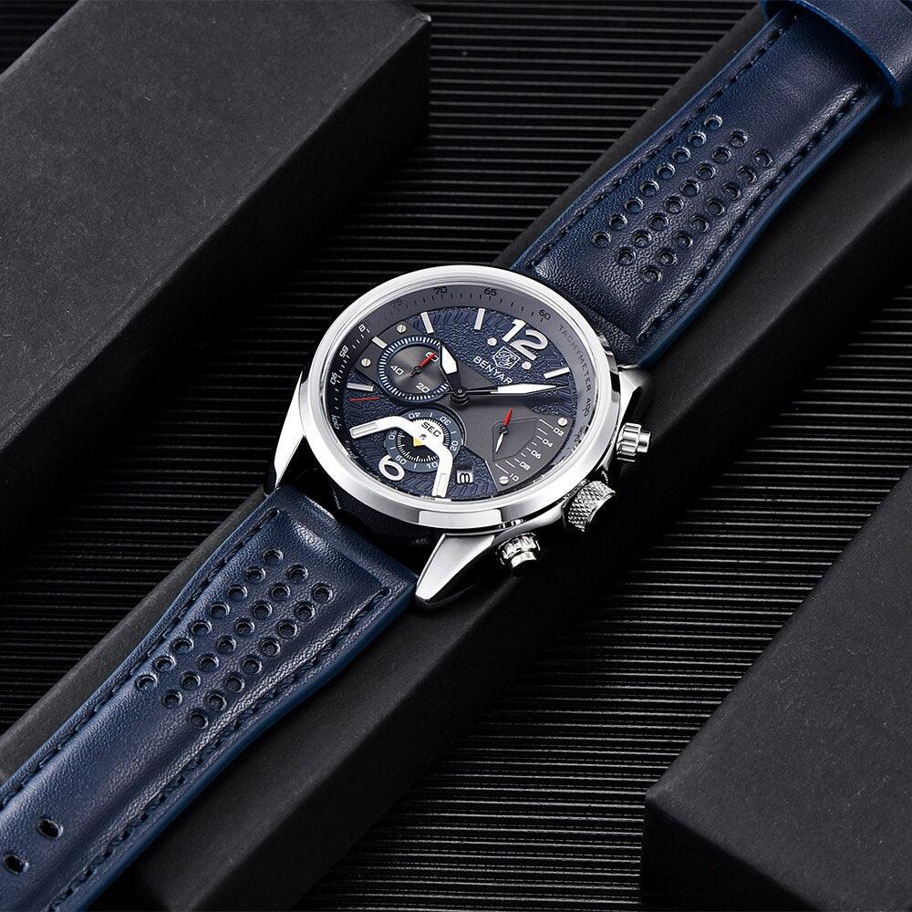 Relógio Masculino Cronógrafo Pulseira de Couro Quartzo Caproni – foto 5