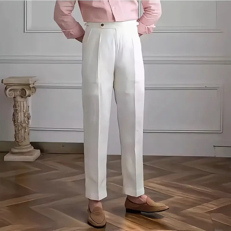 Calça Social Masculina 100% Linho Corte Clássico Milão