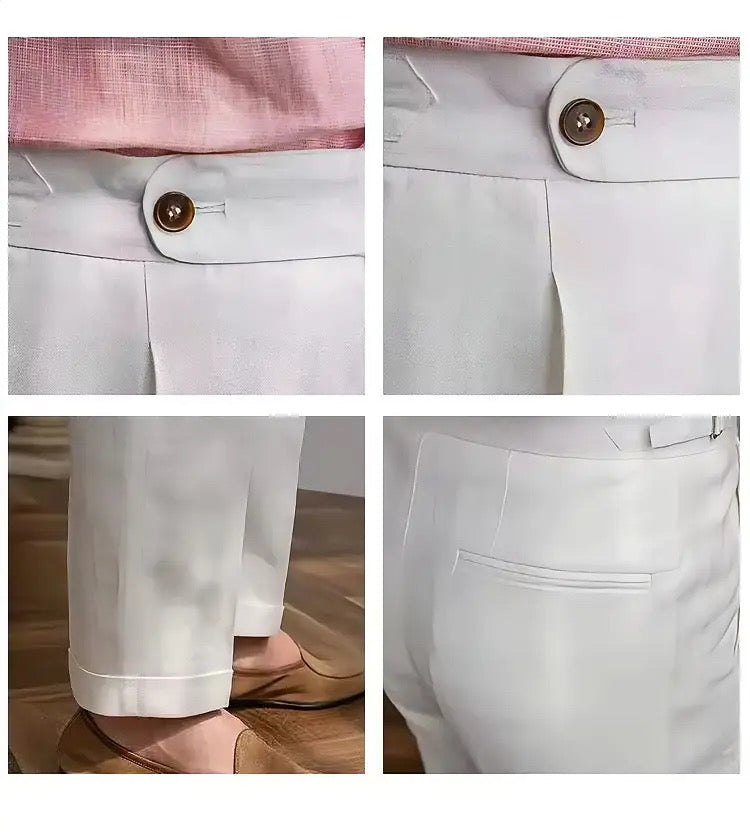Calça Social Masculina 100% Linho Corte Clássico Milão