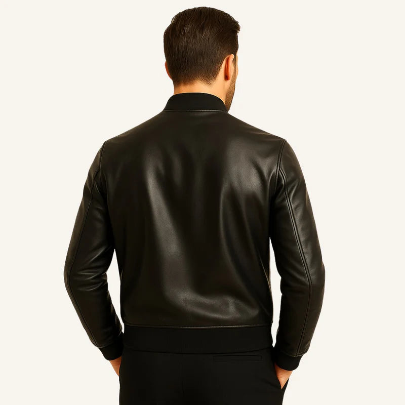 Jaqueta Masculina de Couro Sintético Bomber Milano