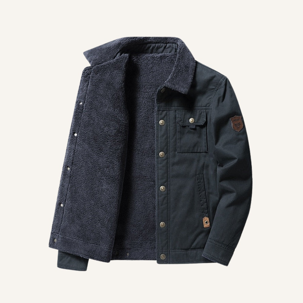 Jaqueta Masculina Inverno Forrada Sherpa Lombardi Estilo Old Money