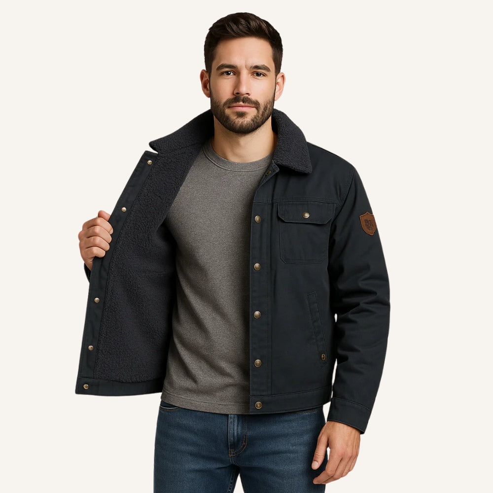 Jaqueta Masculina Inverno Forrada Sherpa Lombardi Estilo Old Money