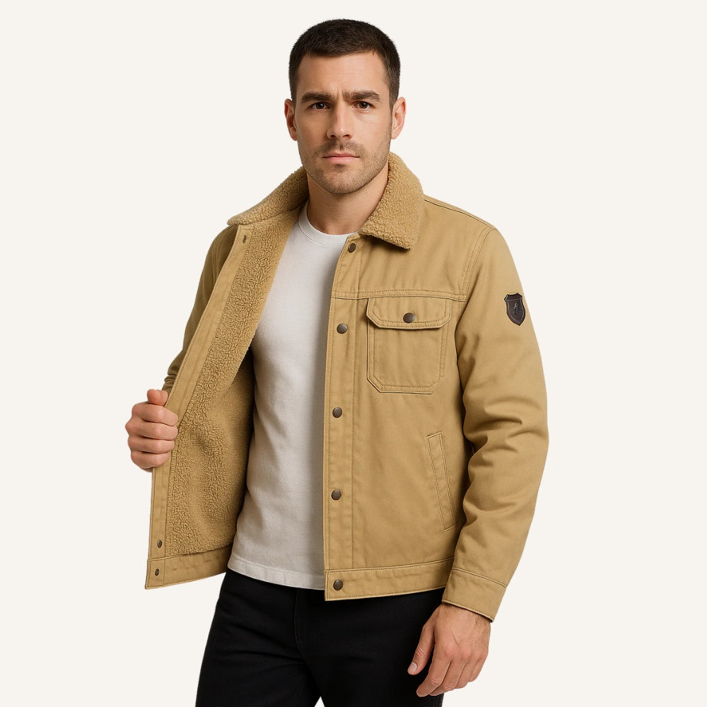 Jaqueta Masculina Inverno Forrada Sherpa Lombardi Estilo Old Money