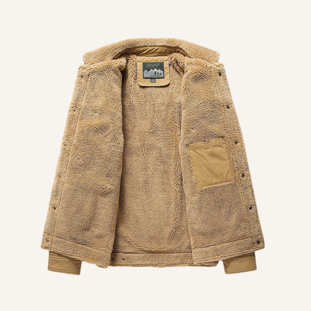 Jaqueta Masculina Inverno Forrada Sherpa Lombardi Estilo Old Money