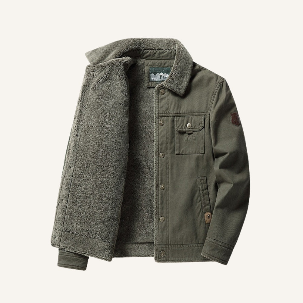 Jaqueta Masculina Inverno Forrada Sherpa Lombardi Estilo Old Money