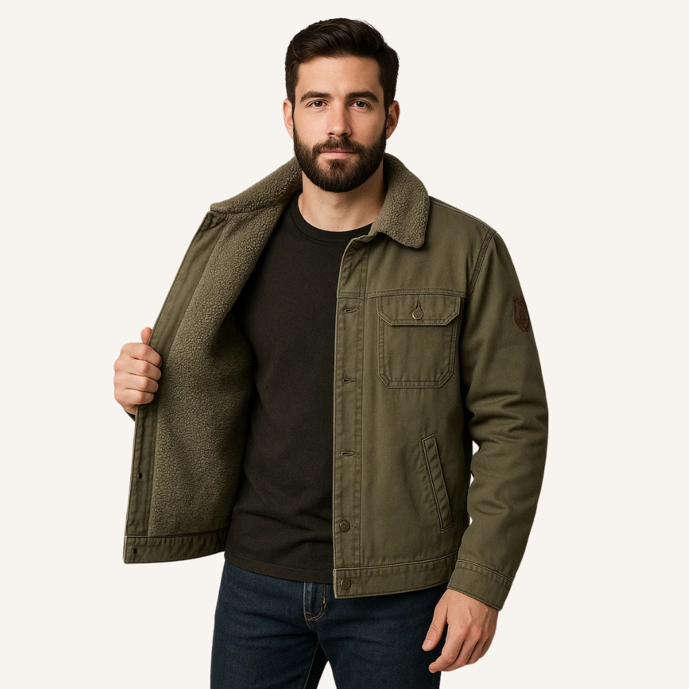 Jaqueta Masculina Inverno Forrada Sherpa Lombardi Estilo Old Money