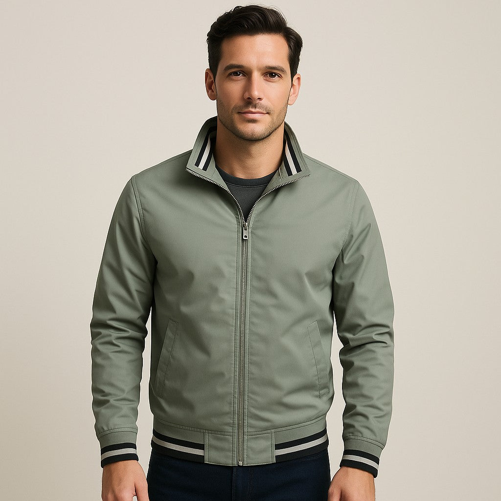 Jaqueta Masculina Slim Fit Com Zíper Verona
