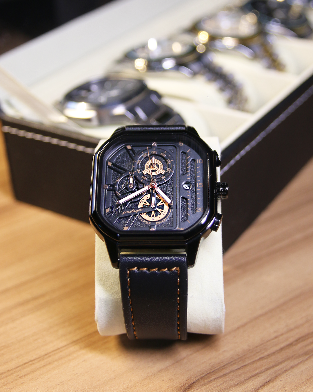 Relógio Masculino Pulseira de Couro Quartzo Imola - vista 8