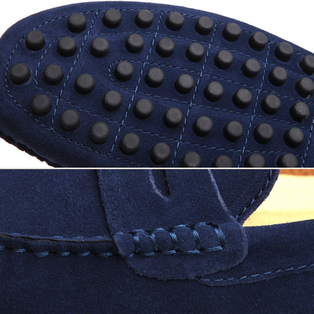 Mocassim Loafer Driver de Camurça Cortez Masculino Casual Elegante