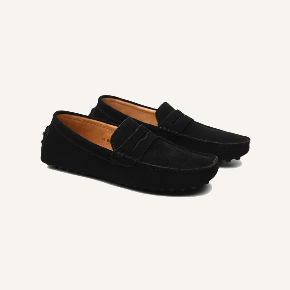 Mocassim Loafer Driver de Camurça Cortez Masculino Casual Elegante