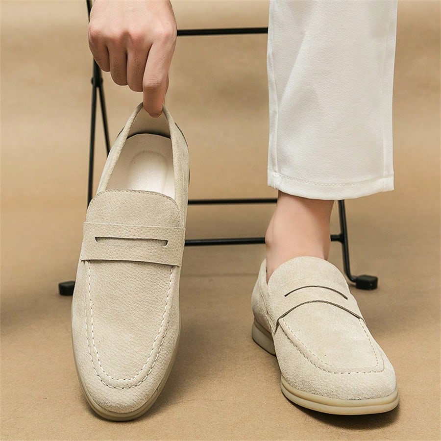 Mocassim Loafer Masculino Camurça Premium Confortável Elegante