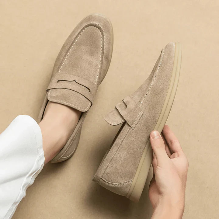 Mocassim Loafer Masculino Camurça Premium Confortável Elegante