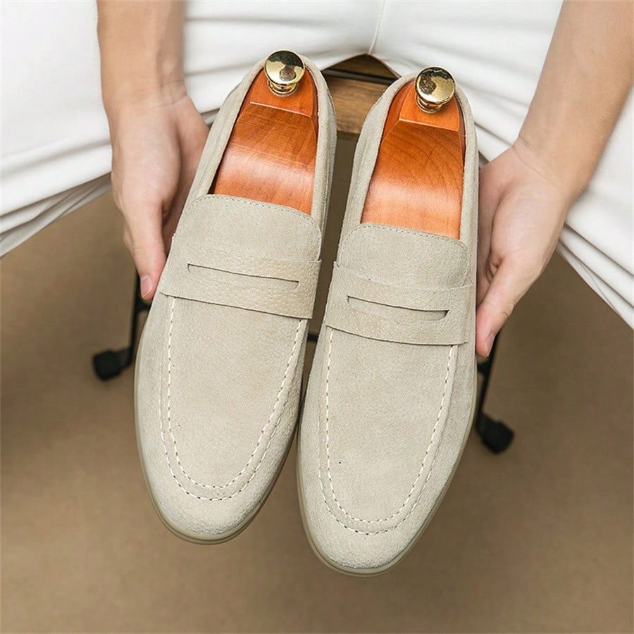 Mocassim Loafer Masculino Camurça Premium Confortável Elegante