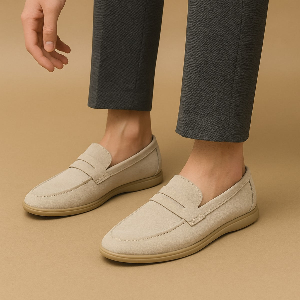 Mocassim Loafer Masculino Camurça Premium Confortável Elegante