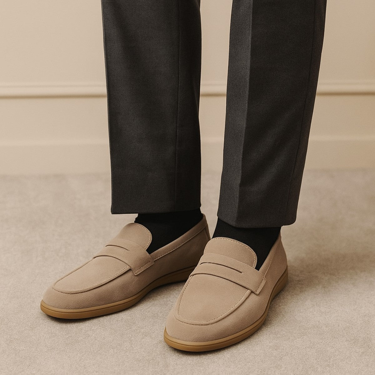 Mocassim Loafer Masculino Camurça Premium Confortável Elegante