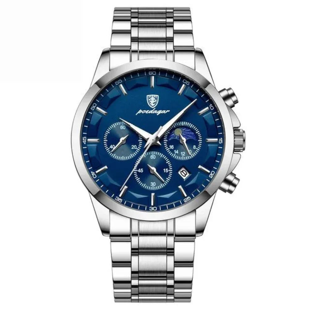 Relógio Masculino Aço Inoxidável Quartzo Amalfi – cor Azul