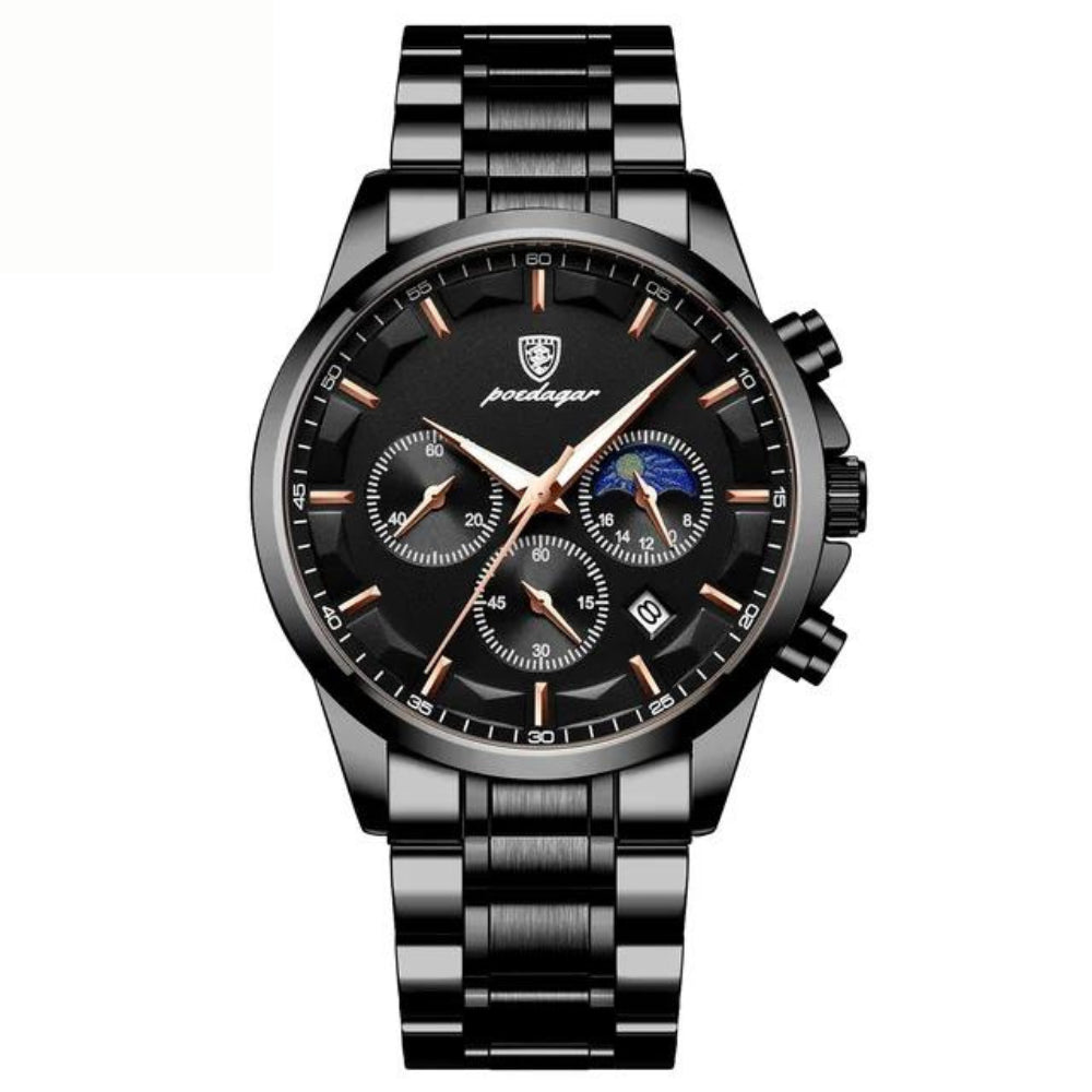Relógio Masculino All Black Aço Inoxidável Quartzo Amalfi – foto 1