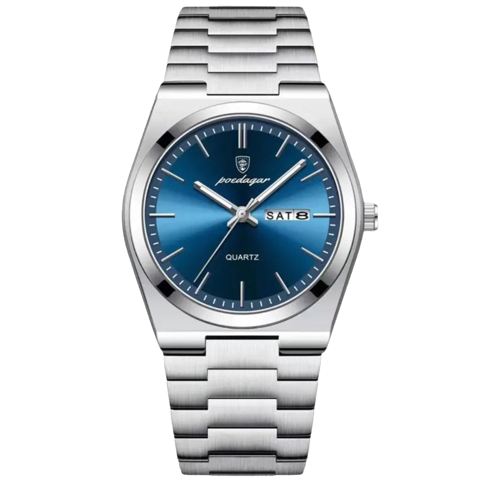 Relógio Masculino Aço Inoxidável Quartzo Cavaliere – cor Azul