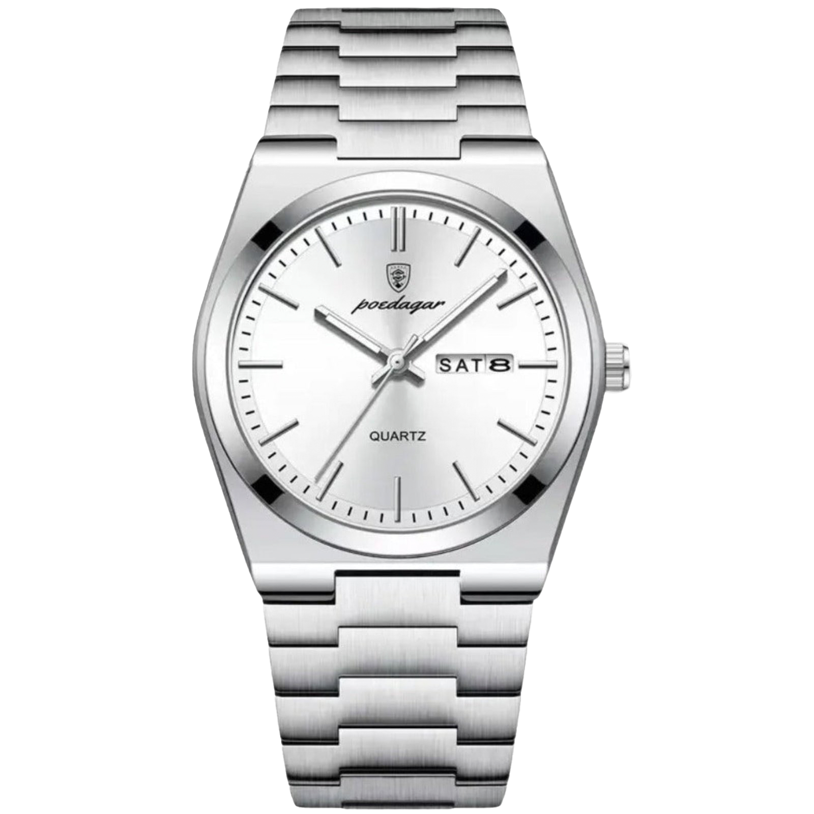 Relógio Masculino Aço Inoxidável Quartzo Cavaliere – cor Branco