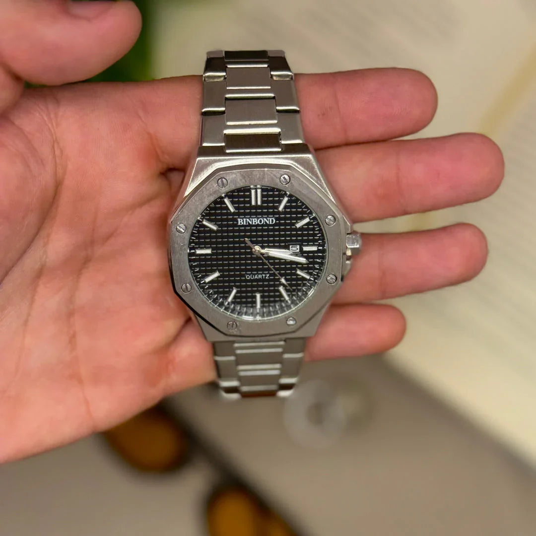 Relógio Masculino Prata Blind em Aço Inoxidável Premium