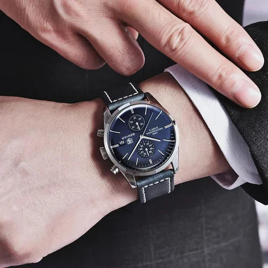 Relógio de Couro Masculino Maretti Premium Estilo Clássico Old Money