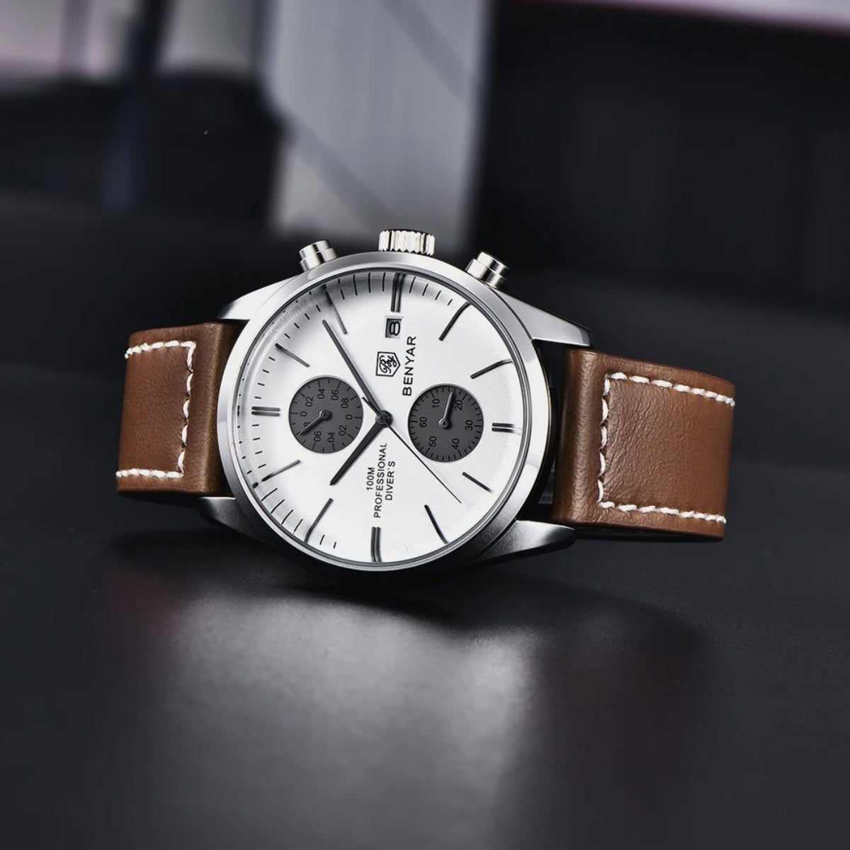 Relógio Masculino de Couro Marrom Classic Donatelli