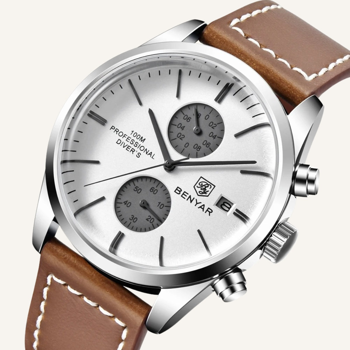 Relógio Masculino de Couro Marrom Classic Donatelli