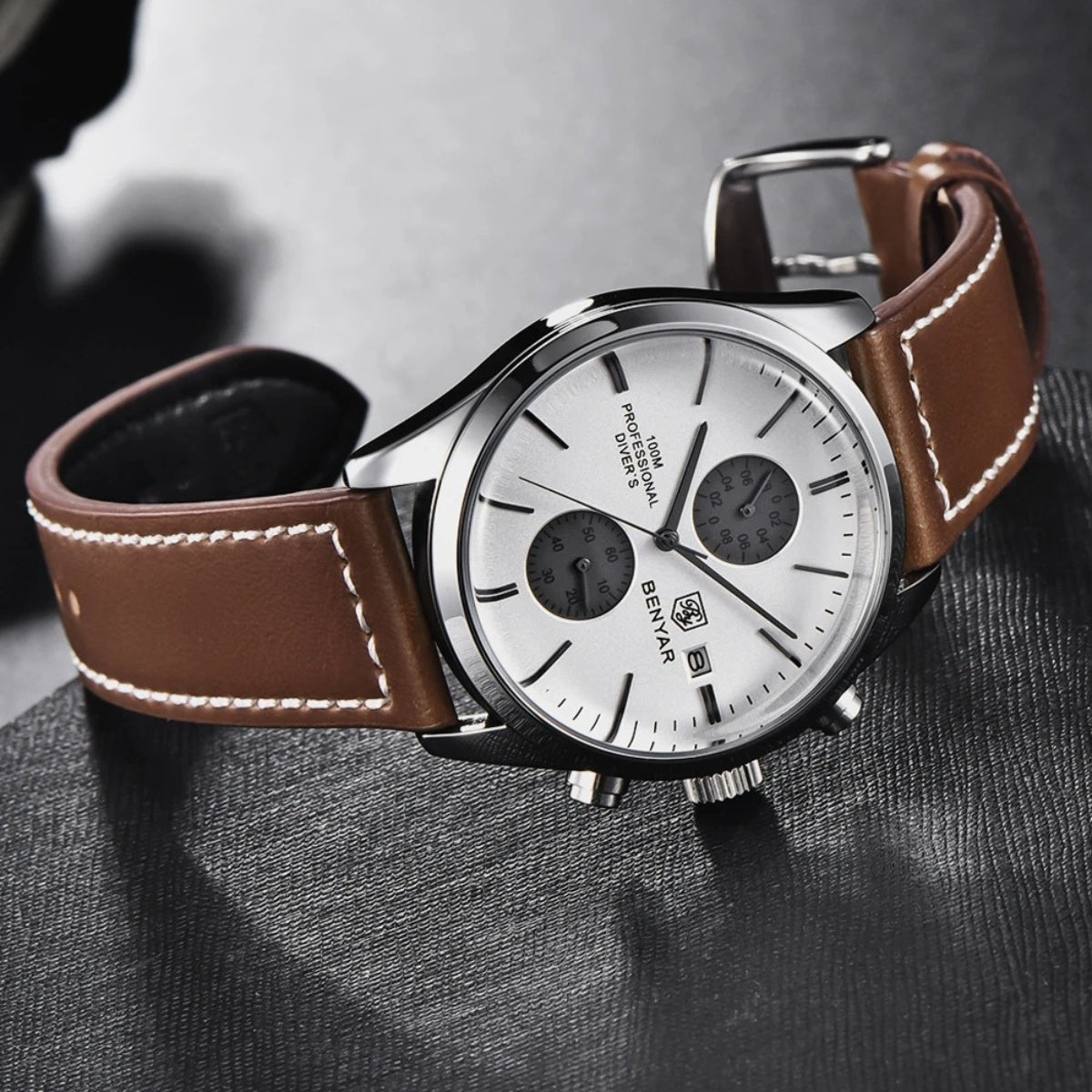 Relógio Masculino de Couro Marrom Classic Donatelli