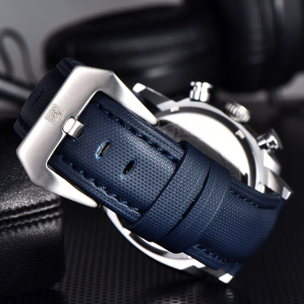 Relógio de Couro Masculino Luxo Cassani Luxe Pulseira Premium