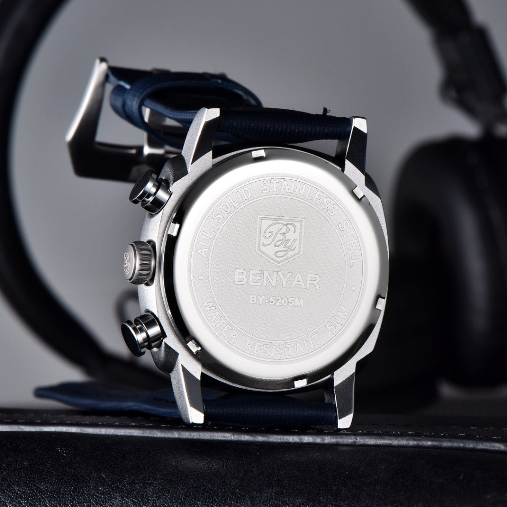 Relógio de Couro Masculino Luxo Cassani Luxe Pulseira Premium