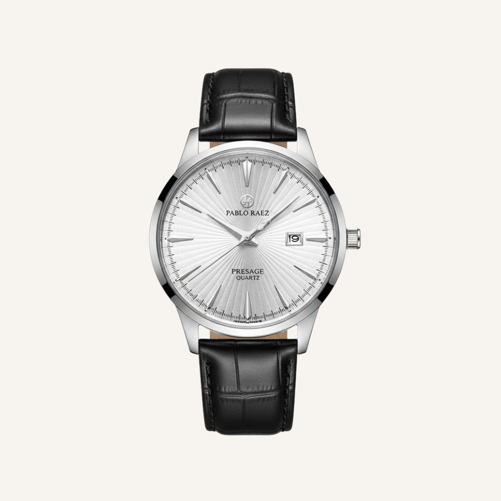 Relógio Masculino de Couro Legítimo Belluno Quartz Clássico