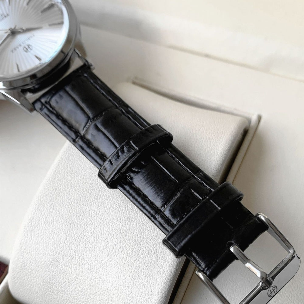 Relógio Masculino de Couro Legítimo Belluno Quartz Clássico