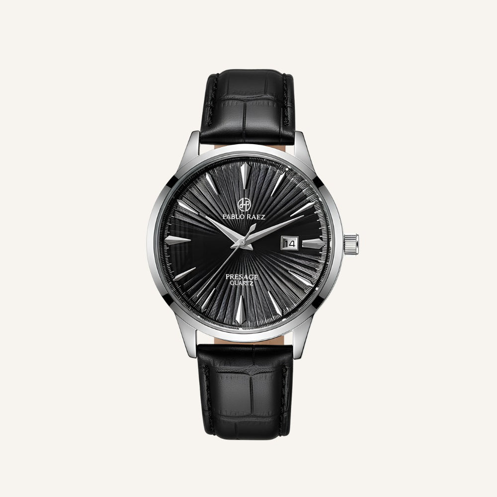 Relógio Masculino de Couro Legítimo Belluno Quartz Clássico