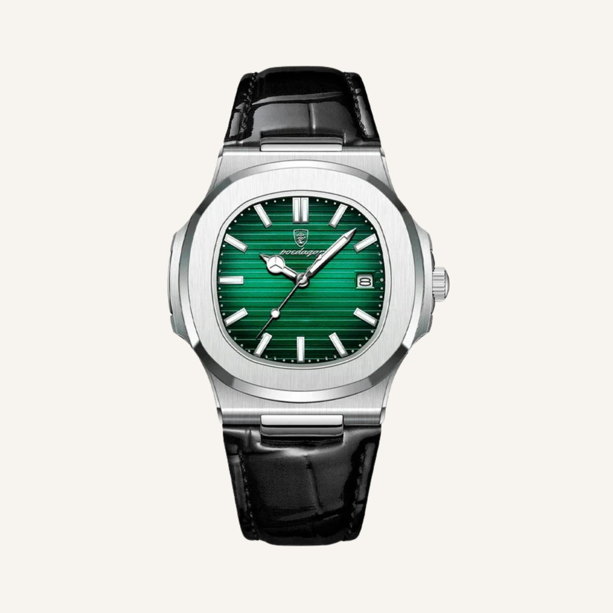 Relógio de Couro Preto Masculino Luxe Old Money Elegante