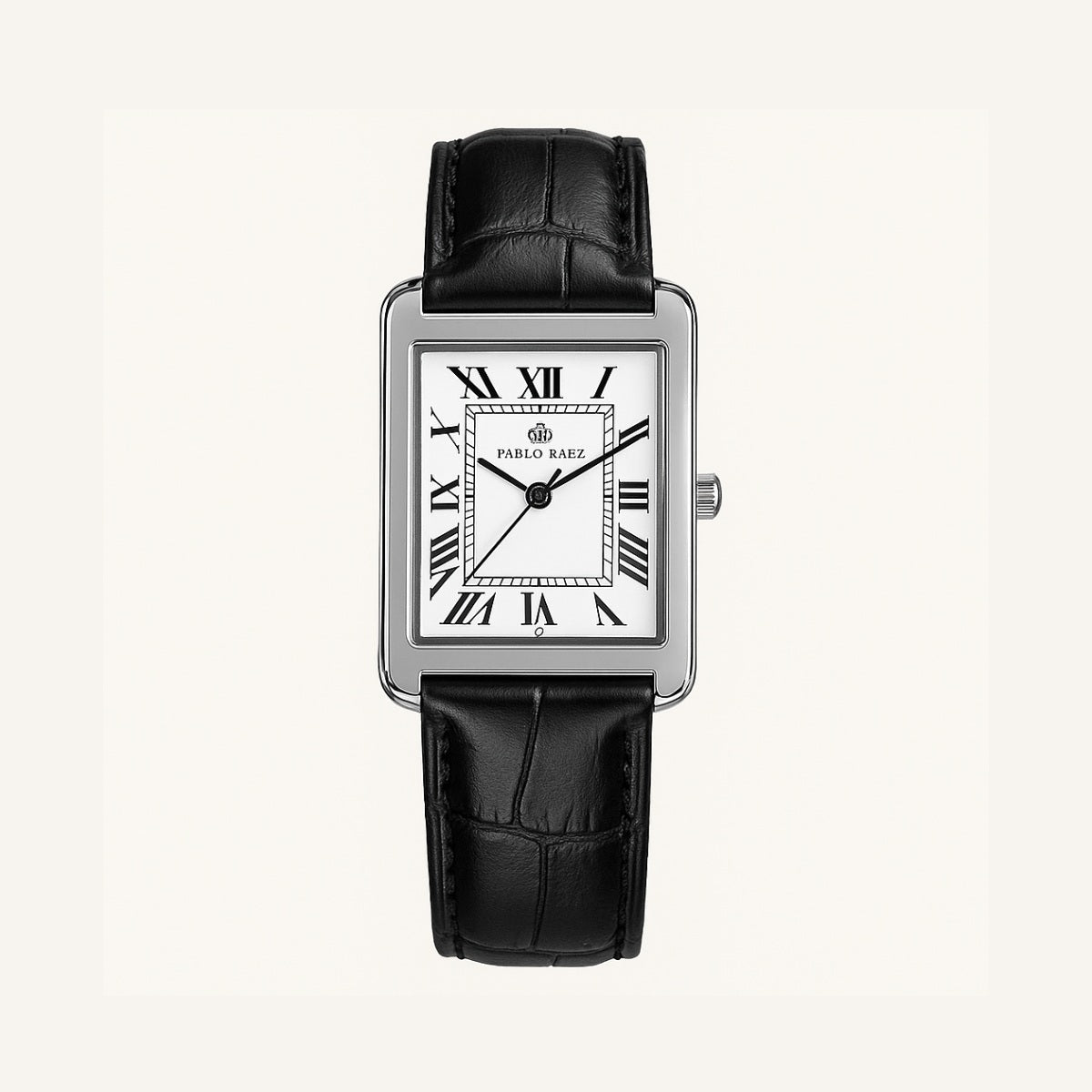 Relógio de Couro Masculino Retangular Elegante Quartzo Old Money