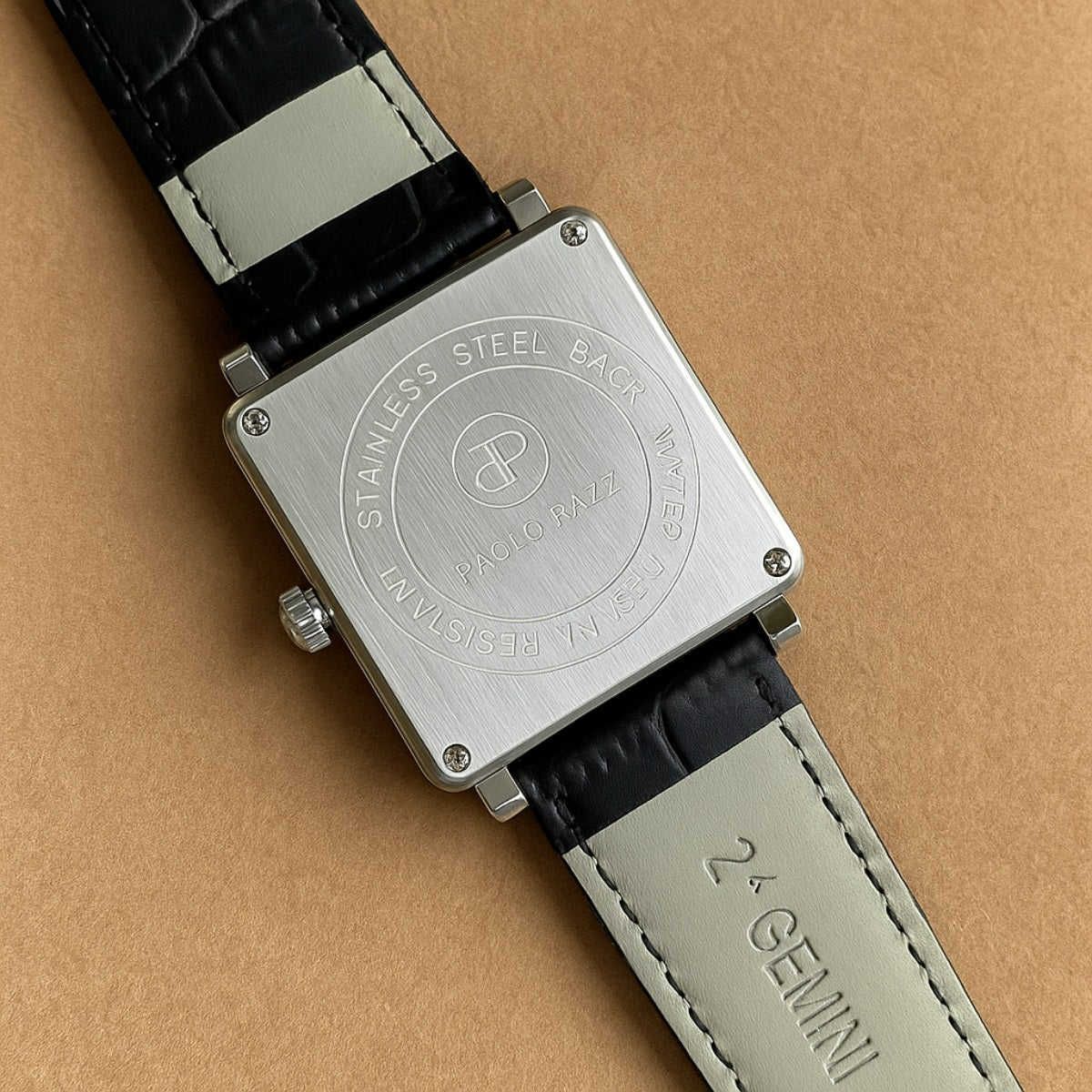 Relógio de Couro Masculino Retangular Elegante Quartzo Old Money