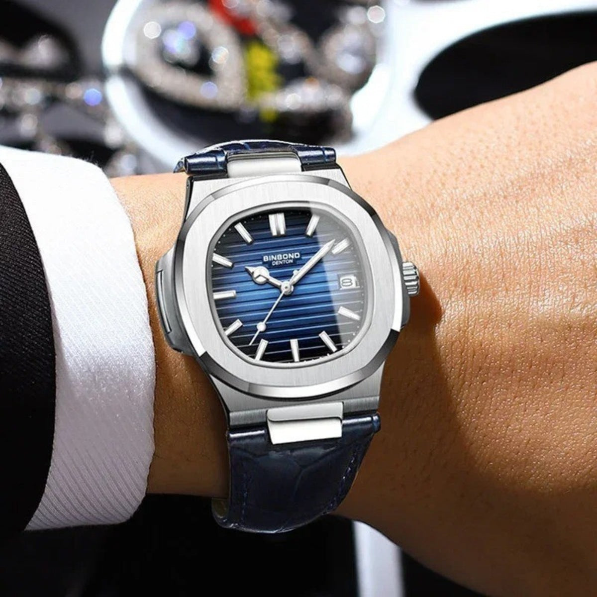 Relógio Masculino Couro Marrom Tibaldi Premium Elegante Old Money