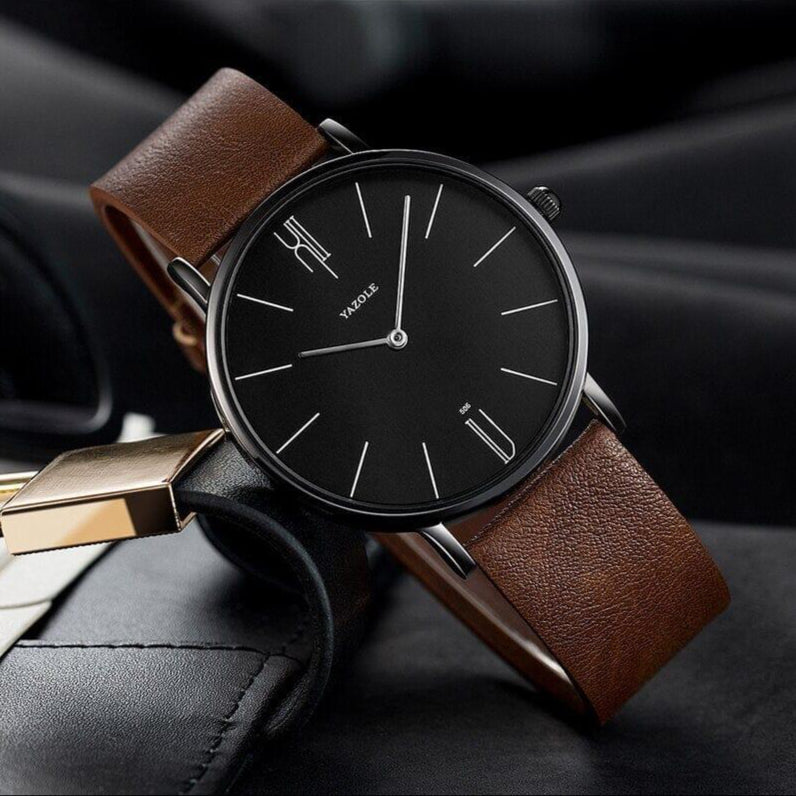 Relógio de Couro Masculino Old Money Marvalli Clássico Premium