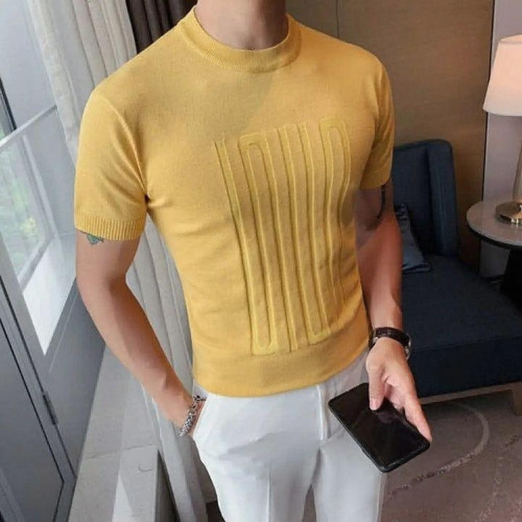 Camiseta Masculina Tricô Artesanal Slim Fit Lugano