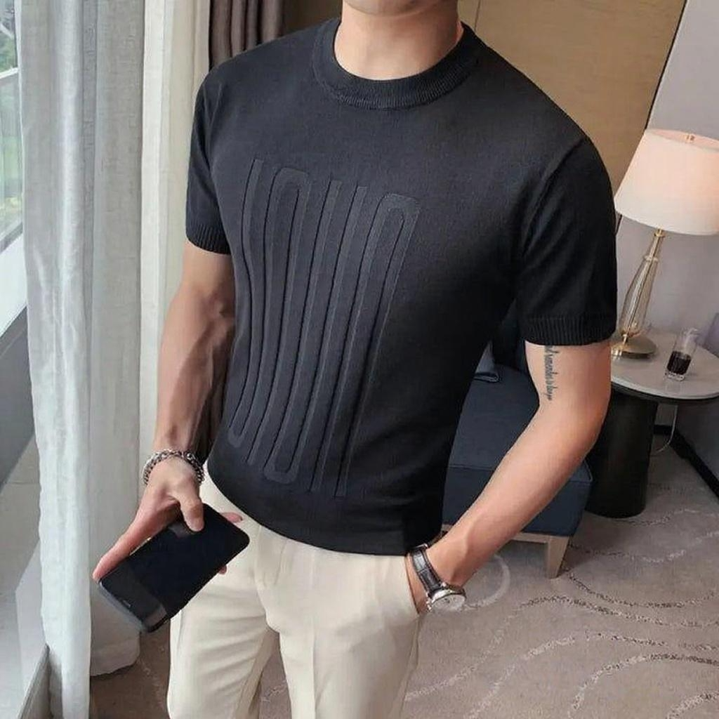 Camiseta Masculina Tricô Artesanal Slim Fit Lugano