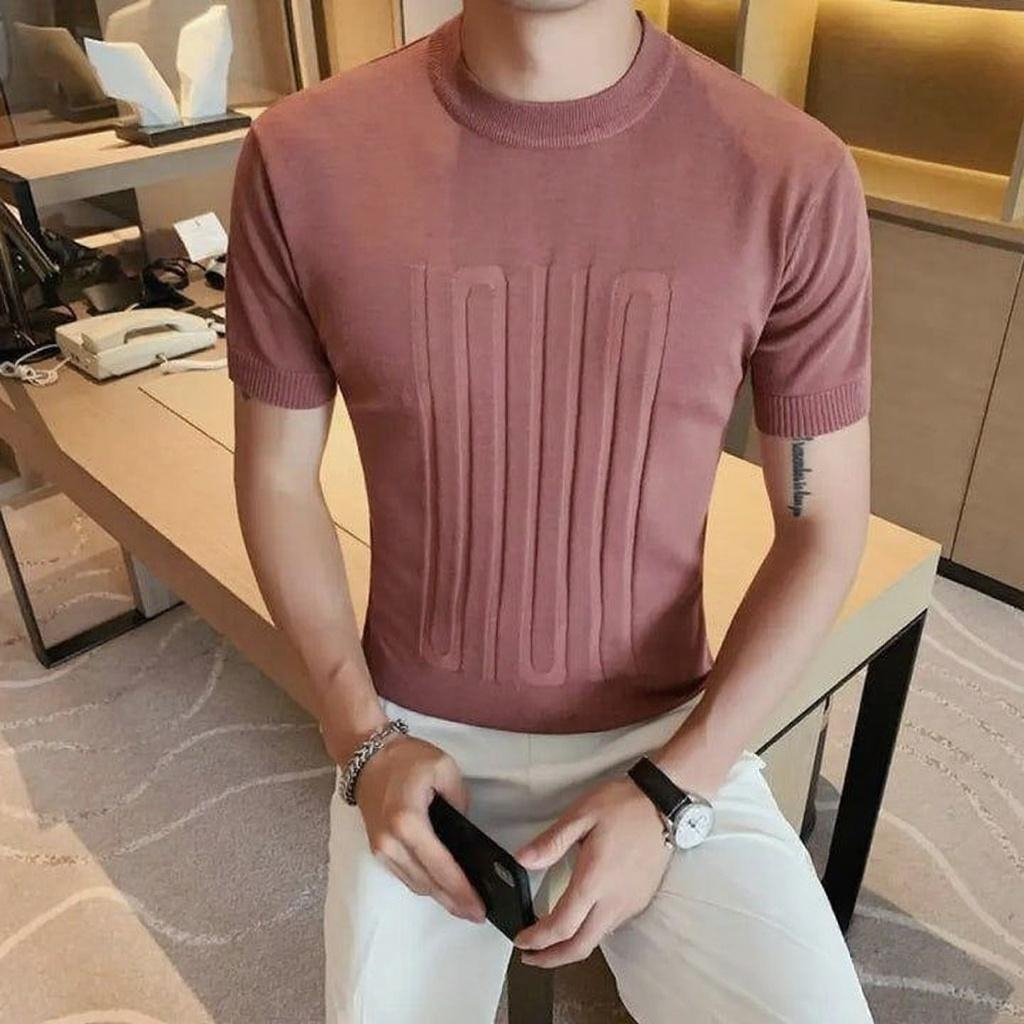 Camiseta Masculina Tricô Artesanal Slim Fit Lugano