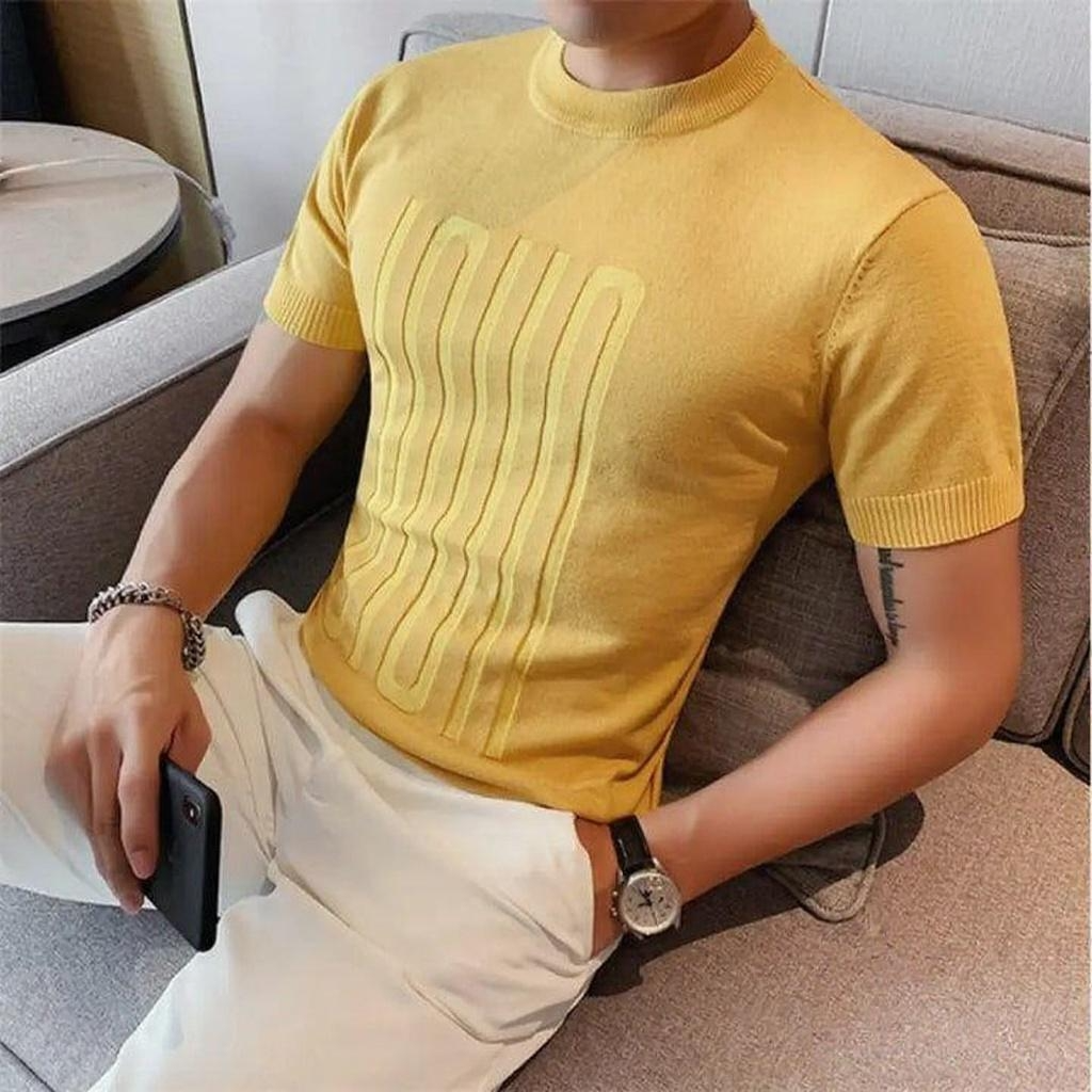 Camiseta Masculina Tricô Artesanal Slim Fit Lugano
