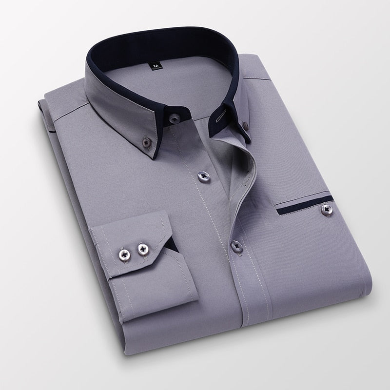 Camisa Social Masculina Verona Manga Longa Algodão Gola Colarinho