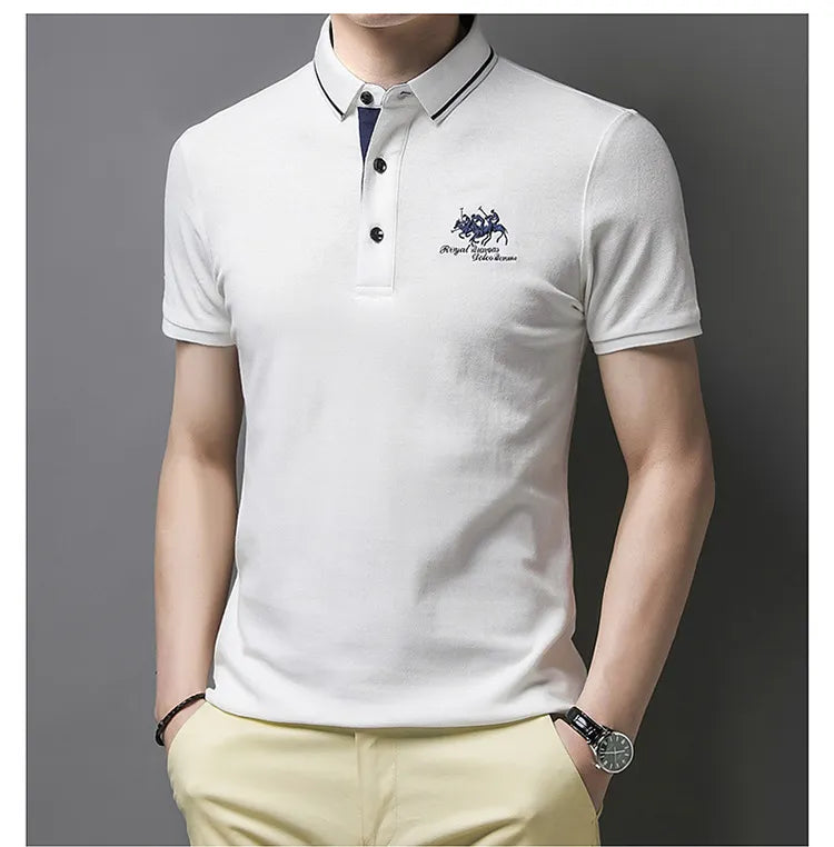 Camisa Polo Masculina Firenze Algodão Premium Bordada Manga Curta
