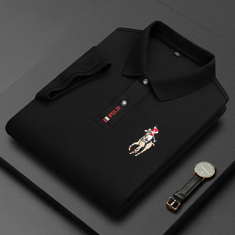 Camisa Polo Masculina Algodão Com Bordado Slim Fit Portuga