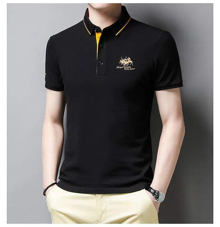 Camisa Polo Masculina Firenze Algodão Premium Bordada Manga Curta