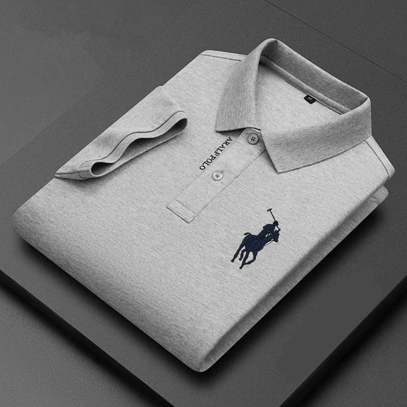 Camisa Masculina Polo Milano Algodão Manga Curta Bordada Casual