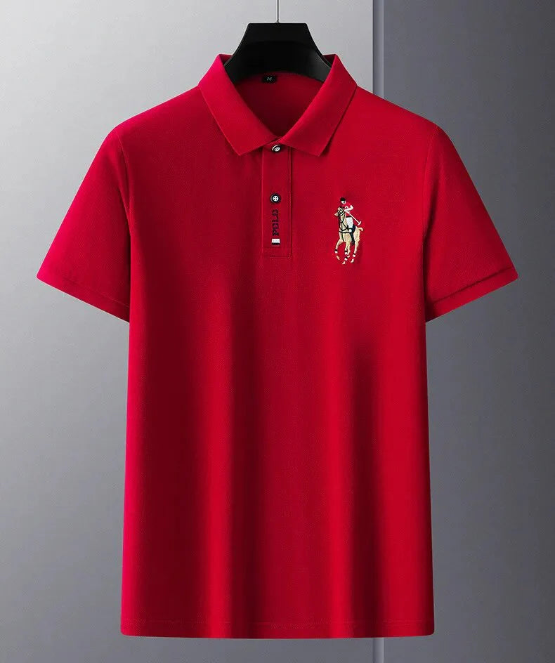 Camisa Polo Masculina Algodão Com Bordado Slim Fit Portuga