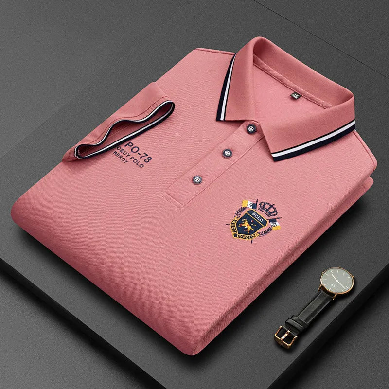 Camisa Polo Masculina Manga Curta Algodão Premium Casual Bordada